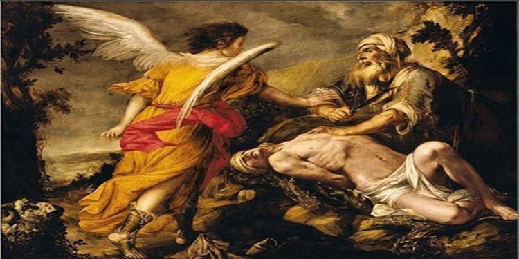 لوحة: الملاك يوقف إبراهيم عن ذبح ابنه