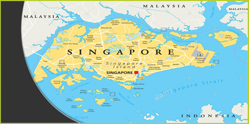 موقع جزيرة سنغافورة.. حيث تفصلها المضائق المائية عن ماليزيا وأندونيسيا