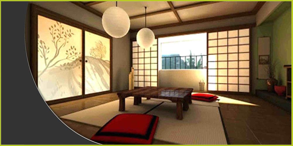 تقطيع الغرف بواسطة الأبواب المنزلقة والوسادات.. من أهم مميزات العمارة اليابانية الداخلية