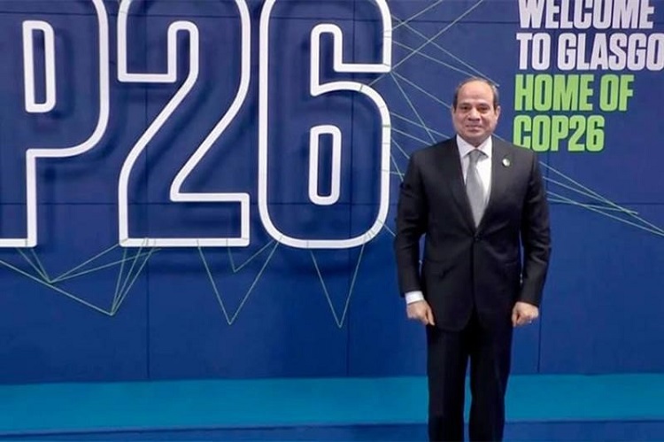 الرئيس السيسي خلال مشاركته في قمة المناخ في غلاسكو 2021