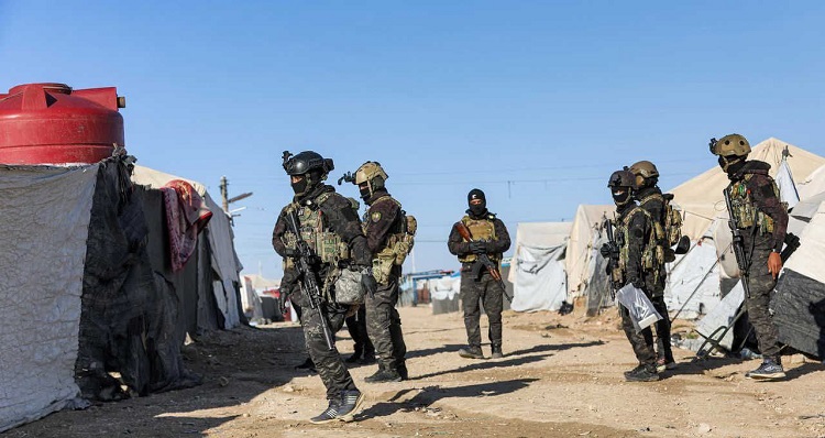المخيم يخضع لحراسة مشددة من قبل القوات الكردية
